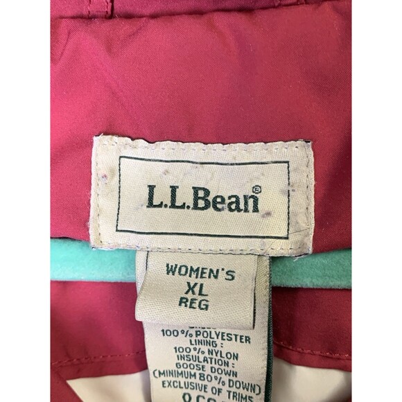 L.L. Bean Jacket Womans Size XL Pink Goose Down Puffer Winter OCCJ1 Missing Hood - Picture 3 of 8